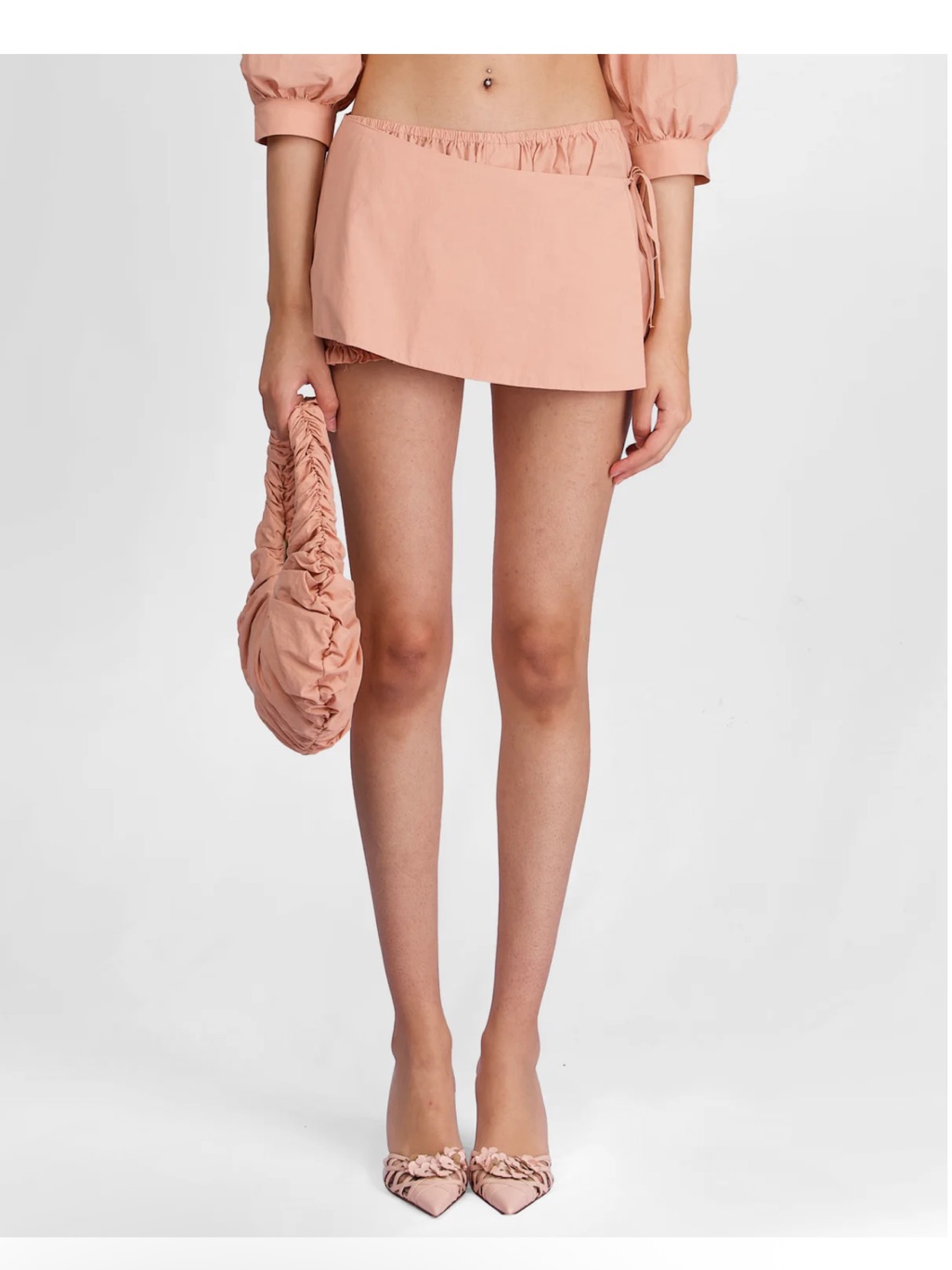 Wrap Bloomer Shorts In Peach — image 3 of 5